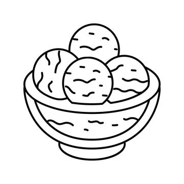 Mint chocolate chip ice cream food snack line icon vector illustration Stock Illustration