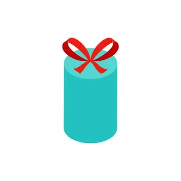 Mint Circle Gift Box Isometric Object Illustrazione stock