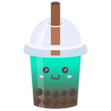 Mint cocoa, Bubble tea vector illustration Stock Illustration