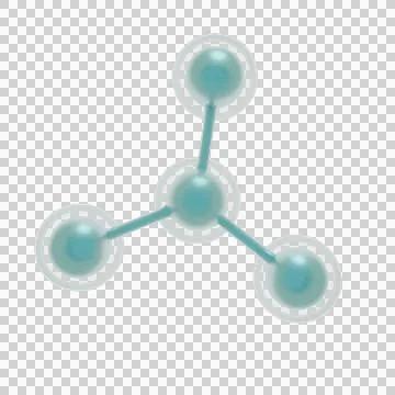 Mint colored molecule isolated on background Illustration