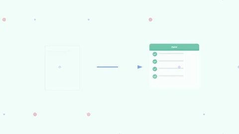 Mint Convert Analog Digital Transform Check Flat Design Loop Video stock 342606360