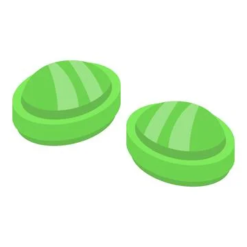 Mint cough drops icon, isometric style Stock Illustration