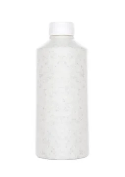 Mint cream sauce in plastic container on white background Stock Photos