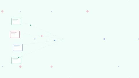 Mint Document Flow Digital Transform Process Flat Design Loop 動画素材 342606509