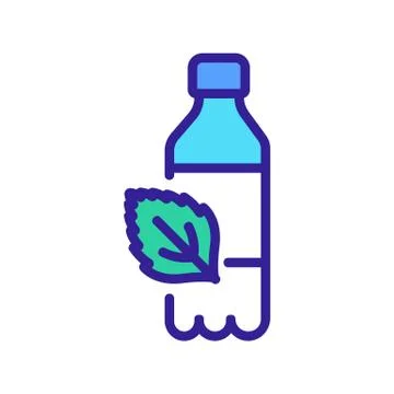 Mint drink in bottle icon vector outline illustration Stock Illustration