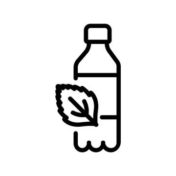 Mint drink in bottle icon vector outline illustration Stock Illustration