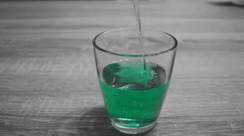 Mint drink in reverse mode. Selective color effect. Stock Footage 47977160