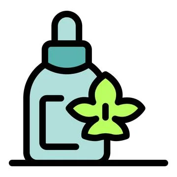 Mint essential oil bottle with dropper promoting natural wellness Stock Illustration
