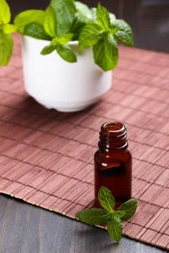 Mint essential oil Stock Photos