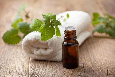 Mint essential oil Stock Photos
