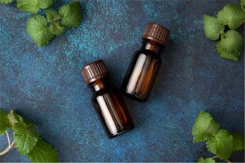 Mint essential oil Stock Photos