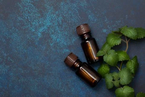 Mint essential oil Stock Photos