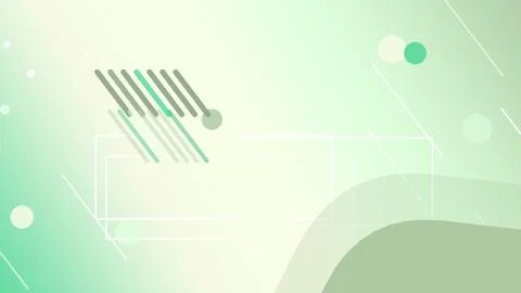 Mint-green abstract outline frames and diagonal bars float across a bright .. Stock Illustration