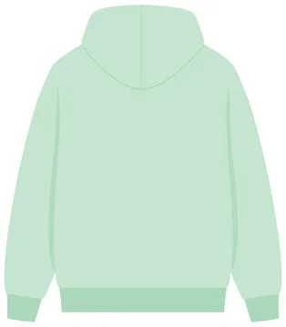 Mint Green Blank Hoodie Vector Illustration for Clothing Mockup Ilustración de archivo