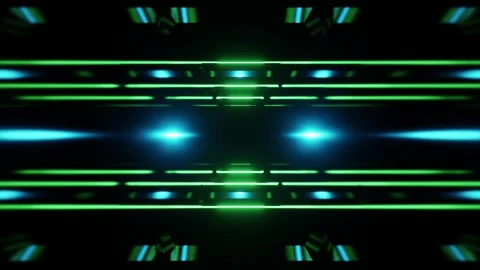 Mint green with blue light horizontal VJ seamless loop backgound tunnel0001- Stock Footage 343549492