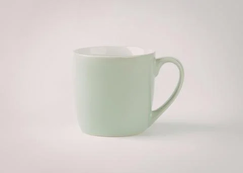 Mint green ceramic mug with handle Photos