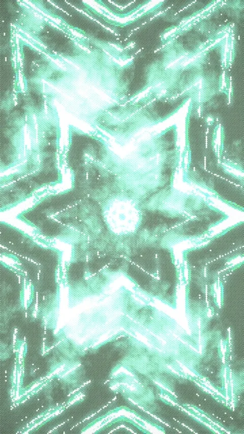 Mint green digital kaleidoscope abstract pattern 库存影片 346606494