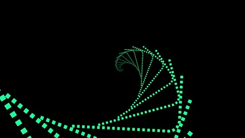 Mint Green Dotted Square Spiral Technical Loop Stock Footage 335660828