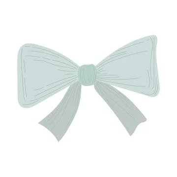 Mint green fabric bow with subtle texture and gentle flow, designed for spring Stock Illustration