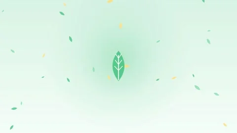 Mint green floating leaves background animation Eco Motion Background Stock Footage 346228508