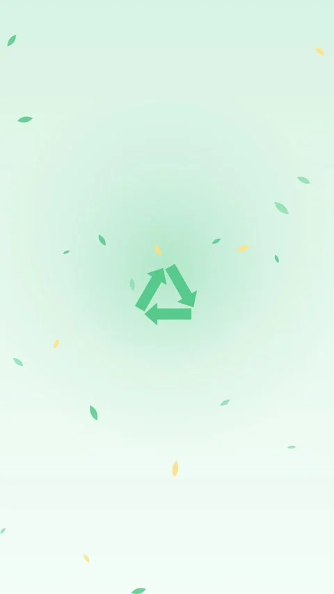 Mint green floating leaves background animation Vertical Eco Motion Stock Footage 346228516