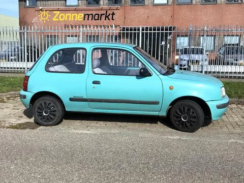 Mint green Nissan Micra Stock Photos