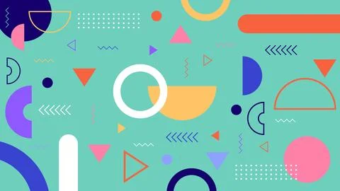 Mint Green Playful Geometry Background Illustrazione stock