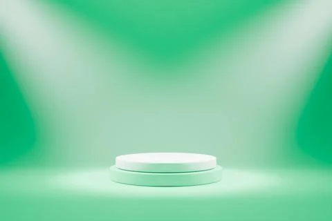 Mint green podium with soft overhead studio lighting. Stock Illustration