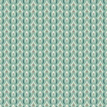 Mint Green Retro Geometric Drop Pattern Stock Illustration