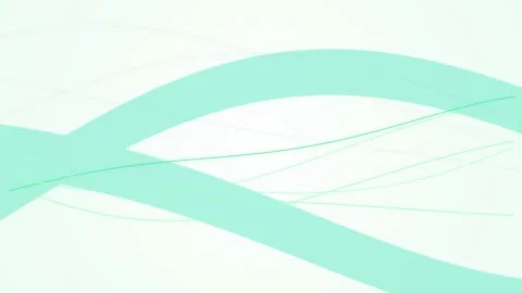 Mint green ribbon bands drifting seamless loop motion background Vidéo 343898674