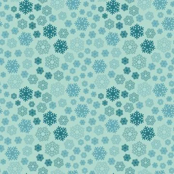 Mint green seamless pattern with snowflake, christmas, festive winter art Stock Illustration