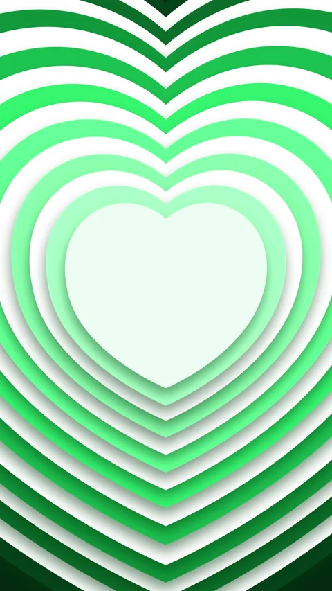 Mint green soft 3D heart shape frame design. Geometric backdrop with animated Stock Footage 297988657