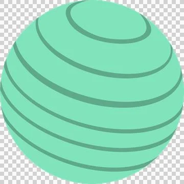 Mint green sphere is showing darker curved bands in flat vector design, Stock Illustration