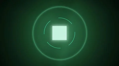 Mint green square glowing ring seamless loop motion background Stock Footage 344972295