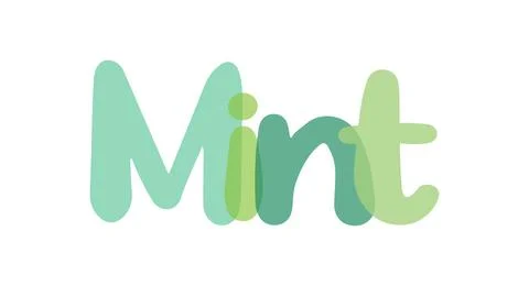 Mint, green tones typography background Illustrazione stock