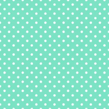 Mint Green White Polka Dot Spotty Seamless Pattern Stock Illustration