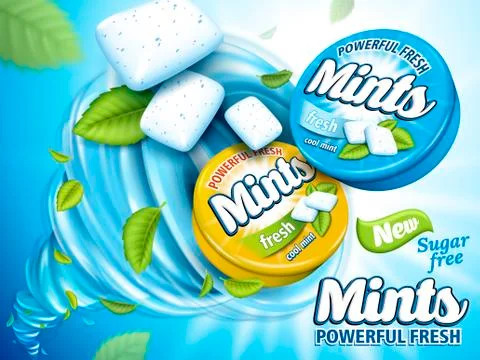 Mint gum ad Stock Illustration
