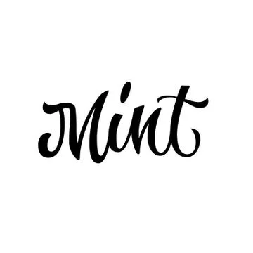 Mint - hand drawn spice label. Illustrazione stock
