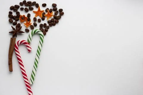 Mint hard candy cane striped in Christmas colours isolated on a white backgro 스톡 사진