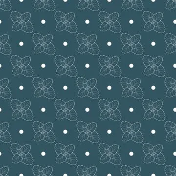 Mint leaf background. Ecology mint seamless pattern Stock Illustration