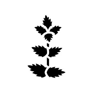 Mint leaf glyph icon vector illustration Stock Illustration