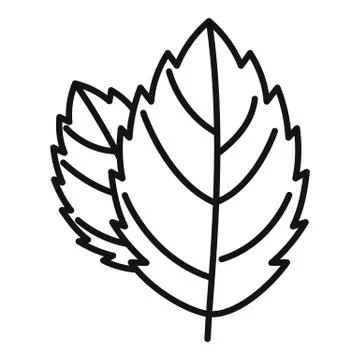 Mint leaf icon, outline style Stock Illustration