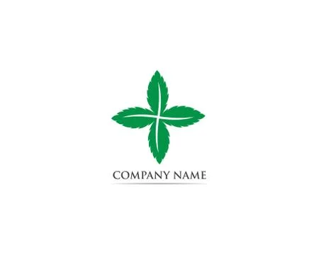 Mint leaf logo and symbol vector Illustrazione stock