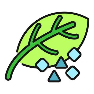 Mint leaf with menthol cooling crystals Stock Illustration