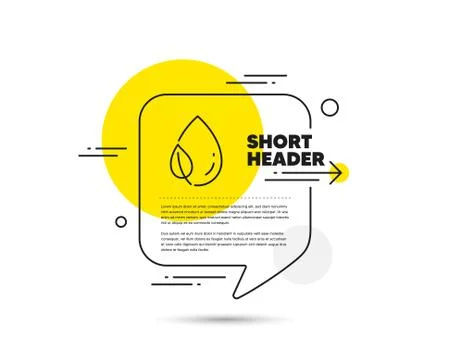 Mint leaf with water drop line icon. Nature plant dew sign. Vector Stock Illustration