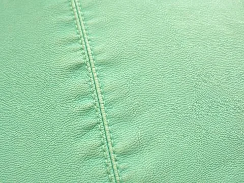 Mint leather jacket texture and background and seam diagonally... Stock Photos