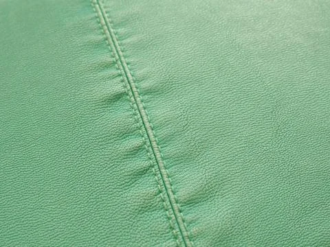 Mint leather jacket texture and background and seam diagonally... Stock Photos