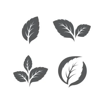 Mint leaves icon pack. Leaf vector illustration Illustrazione stock
