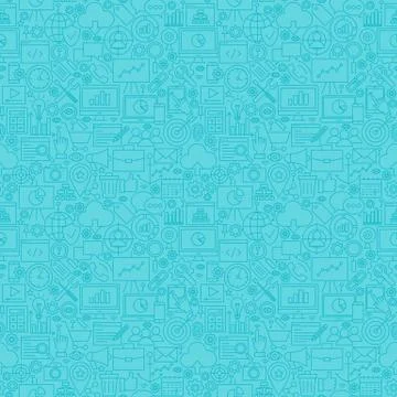 Mint Line SEO Seamless Pattern 스톡 일러스트