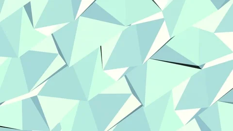  Mint Low Poly Geometric Shapes Loop Stock Footage 341339515
